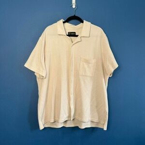 Original‎ Use Button Up Shirt Men's Size XXL Cream Collared Minimalist Indie